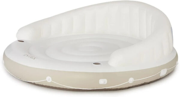 58292EP Canopy Island Inflatable Pool Float: Comfortable Lounge Surface Built-in Cup Holders Detachable Sunshade 440lb Max Weight Capacity 78.5" x 59"