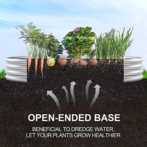 2Pcs Galvanized Raised Garden Bed Kit, 10 4 1ft Galvanized Planter Raised Garden Boxes Outdoor, Oval Large Metal Raised Garden Beds for Vegetables