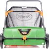 Push-type lawn sweeper, with a sweeping width of 26 inches and a dust collection bag capacity of 3.6 gallons.