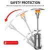 2 Set 48,000-BTU Umbrella Patio Propane Heater with Wheels,Stainless Steel Patio Heater,Stainless Steel Floorstanding Liquid Propane Heater...