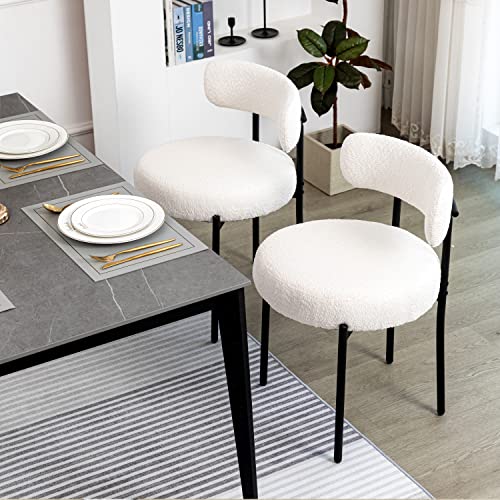 DYHOME White Dining Chairs Set of 4, Mid-Century Modern Dining Chairs, Kitchen Dining Room Chairs