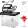 660-pound-per-hour commercial ice cube crusher, 300-watt ETL-certified electric ice cone machine, equipped with double blades, safety on/off...