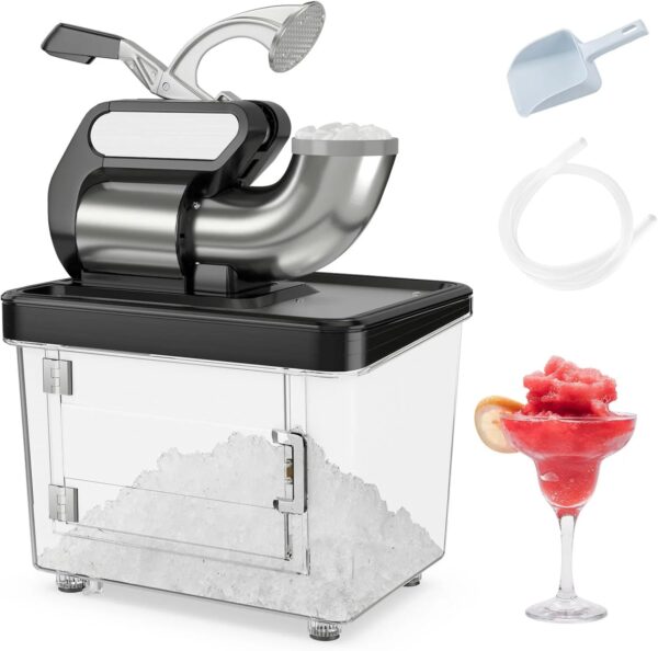 660-pound-per-hour commercial ice cube crusher, 300-watt ETL-certified electric ice cone machine, equipped with double blades, safety on/off...