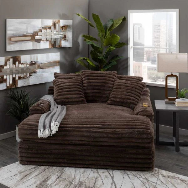 Nestle Chaise Lounge With Dual Cupholders And Charging Ports