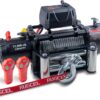 RUGCEL WINCH 12000lb 12V Truck Waterproof Electric Black Steel Rope Electric Winch with Roller Fairlead,Wired Handle,2 Infrared Remote Control,...