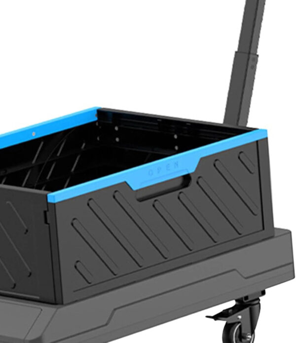 Foldable trolley: A wheeled foldable trolley, suitable for outdoor camping activities
