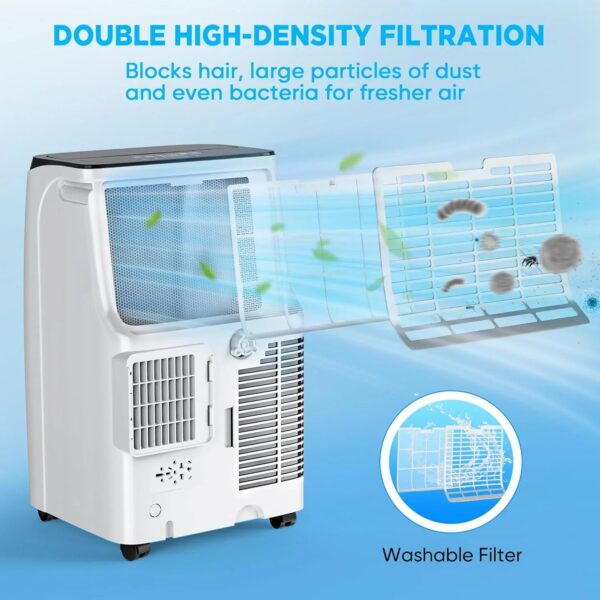 Portable Air Conditioner Cools Up to 700 Sq.Ft, 3-IN-1 Energy Efficient Portable AC Unit with Remote Control & Installation Kits for Large Room,...