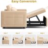DWVO 3-in-1 Convertible Sofa Bed, 55" Sleeper Sofa with Pull-Out Bed, Cat-Scratch-Proof Fabric Futon Couch with Adjustable Backrest and Side...