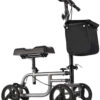 4 Wheels Knee Scooter Walker, All Terrain Rolling Steerable Adjusted Height Walking Aid with Storage Bags
