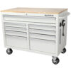 46-in W x 24.5-in D 9-Drawer Mobile Workbench with Hardwood Top and Power Station Gloss Black