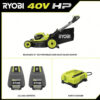 Ryobi 40V HP Brushless 21-in Self-Propelled AWD Lawn Mower Whisper Series Includes (2) 6.0Ah Batteries and Charger