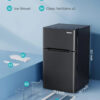 EUHOMY 3.2 Cu.Ft Mini Fridge with Freezer 2-Door Compact Refrigerator for Bedroom, Dorm, Office or Apartment, Silver