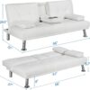 Yaheetech Convertible Sofa Bed Adjustable Couch Sleeper Modern Faux Leather Home Recliner Reversible Loveseat Folding Daybed Guest Bed, Removable...