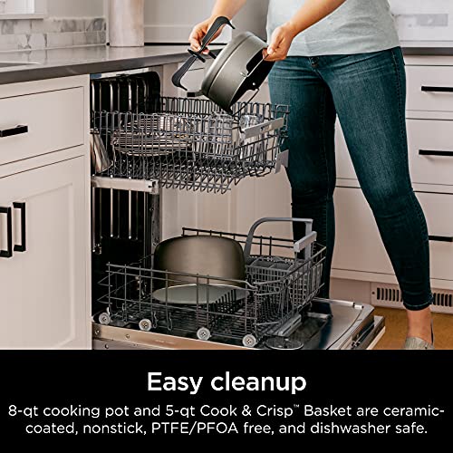 Ninja OL701 Foodi 14 in 1 SMART XL 8 Qt. Pressure Cooker Steam Fryer with SmartLid & Thermometer Auto Steam Release, that Air Fries, Proofs &...