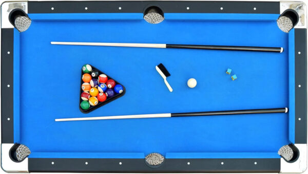 6 Ft Portable Pool Table, Adults Folding Billiards Tables for Game Room with Easy Foldable Storage, Includes Full Set of Billiard Balls, Cues,...