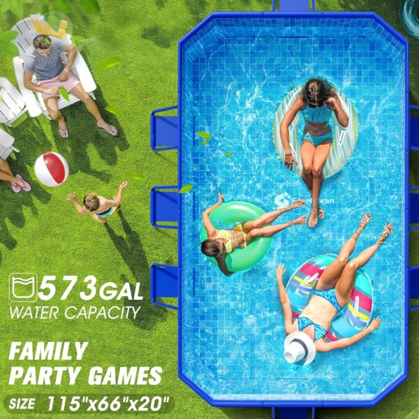 Foldable Pool, Large Non-Inflatable Swimming Pool For Kids,Adult Collapsible Pools Hard Plastic Shell, Oversized Thickened,Portable Folding Kids...
