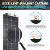 160 Watt 12 Volt Extremely Flexible Monocrystalline Solar Panel Ultra Lightweight, Ultra Thin, Up to 248 Degree Arc, for RV, Boats, Roofs, Uneven...