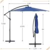 9.8FT Offset Patio Umbrella Hanging Cantilever Umbrella Outdoor Sun Shade with Easy Tilt Adjustment, 8 Ribs, UV Protection for Backyard, Lawn,...