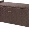 Barton Outdoor Storage Bench Rattan Style Deck Box Wicker Patio Furniture Water Resistance w/Seat Cushion, 60-Gallon, Brown