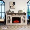 58" TV Console with 23" Fireplace Insert, Fireplace TV Stand for TVs up to 65 Inches, 1400W Electric Fireplace Heater