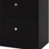 3-Pc Scandinavian Design Engineered Wood Bedroom Furniture Set with 3-Drawer Chest & 6-Drawer Double Dresser & 1-Drawer Nightstand, Pewter Plastic...