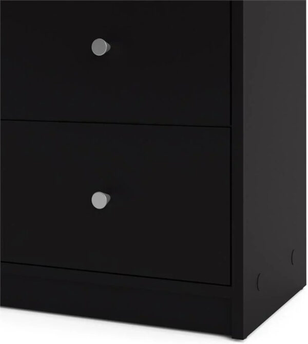3-Pc Scandinavian Design Engineered Wood Bedroom Furniture Set with 3-Drawer Chest & 6-Drawer Double Dresser & 1-Drawer Nightstand, Pewter Plastic...