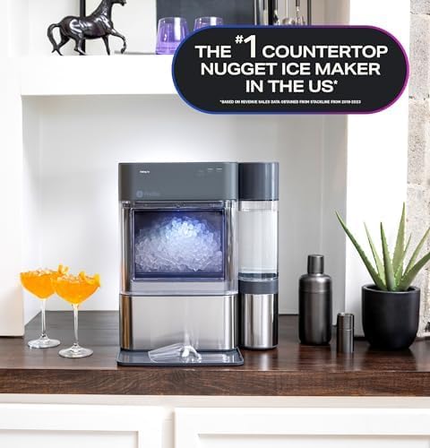 GE Profile Opal 2.0 XL with 1 Gallon Tank, Chewable Crunchable Countertop Nugget Ice Maker, Scoop included, 38 lbs in 24 hours, Pellet Ice Machine...