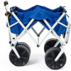 All Terrain Beach Wagon with Side Table|Heavy Duty Collapsible Folding Cart with Large Wheels for Beach Day, Picnic, Camping, Outdoor Activities |...