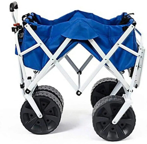 All Terrain Beach Wagon with Side Table|Heavy Duty Collapsible Folding Cart with Large Wheels for Beach Day, Picnic, Camping, Outdoor Activities |...