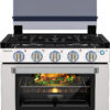 RV liquefied gas stove 21 inches high, a liquefied gas stove oven with 3 burners, suitable for RVs, apartments, mobile homes, made of stainless...