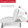 Yaheetech Convertible Sofa Bed Adjustable Couch Sleeper Modern Faux Leather Home Recliner Reversible Loveseat Folding Daybed Guest Bed, Removable...