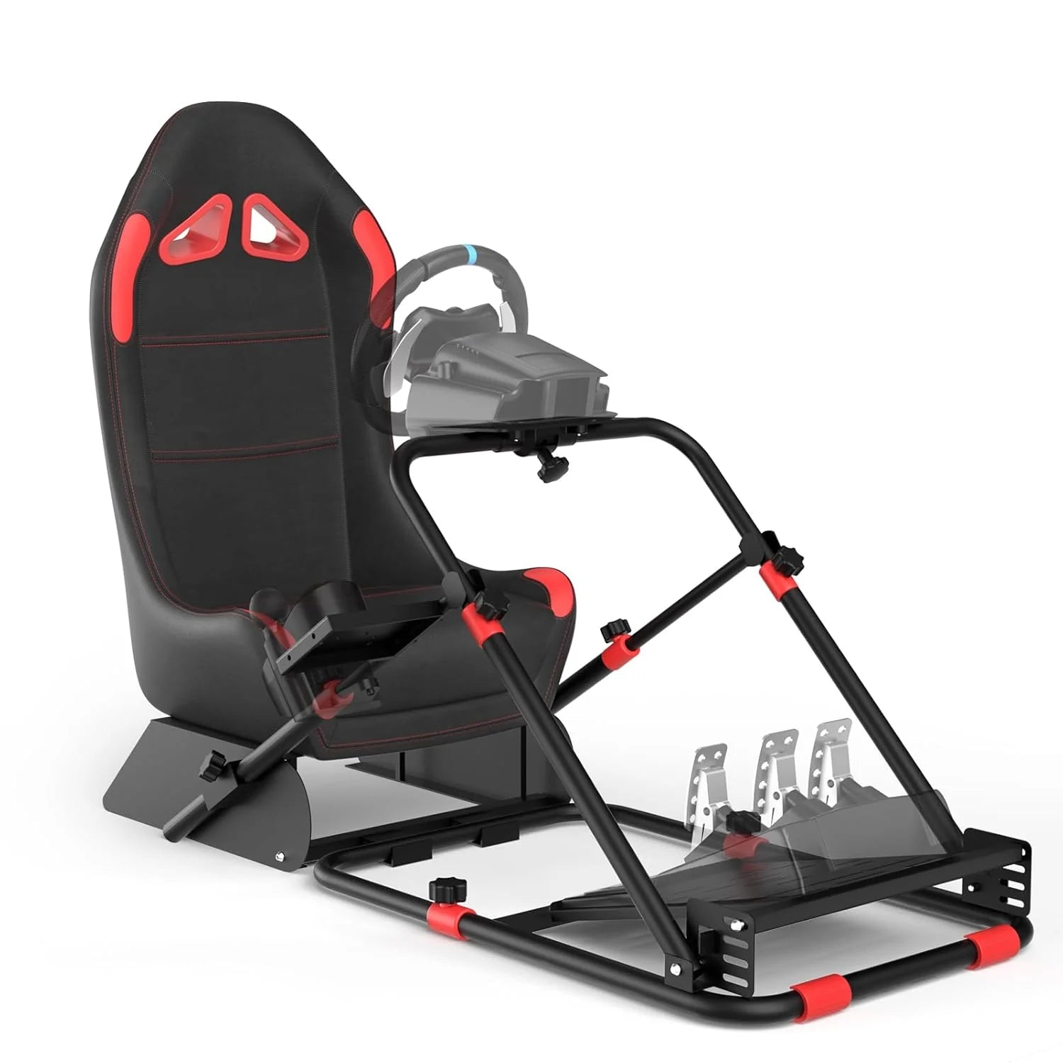 d48303bc9e0a83050b48abab15b7edab4d8bb79d23e9f48a3c9a8e29fefb275b RACGTING Racing Simulator Cockpit, Foldable Seat, Logitech/Thrustmaster