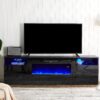 Fireplace TV Stand with 36" Electric Fireplace, LED Light Entertainment Center