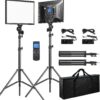 D50 LED Video Light Panel Lights 15.4", 2 Packs 45W 3000K-8000K Bi-Color Dimmable Photography Lighting, CRI 96+ Videography Lighting for Video...