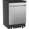 GE 24 Stainless Steel Portable Dishwasher With Sanitize Cycle