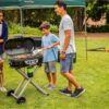 RoadTrip Portable Stand-Up Propane Grill with 3 Adjustable Burners & Instastart Ignition, 20,000 BTUs of Power for Outdoor Cooking