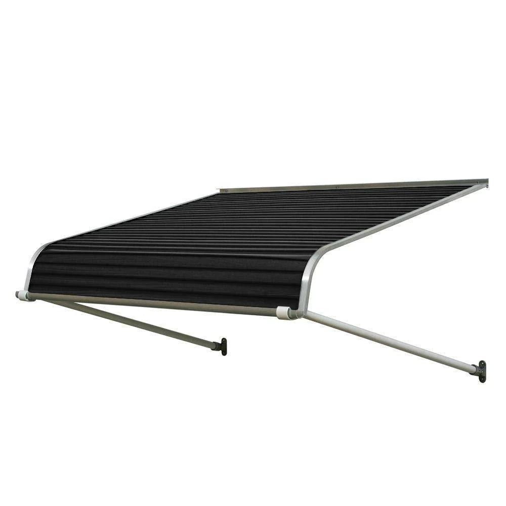 d7fae846c3cc894e0d4547fc8d4bcbcf1104c1291dc7f5ba03f219a9369358a1 4 ft. 1100 Series Door Canopy Aluminum Awning (12 in. H x 42 in. D) in Black