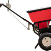 Walk Behind Push Spreader, 100lb Capacity, For Salt, Ice & Snow Melt, Included Grate & Cover With Enclosed Gearbox for Protection.