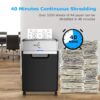 Heavy Duty Paper Shredder, 24-Sheet Cross-Cut Shredder, 40-Min Continuous Running Time, Commercial Grade Shredder for Office, 9-Gallon Big Basket,...