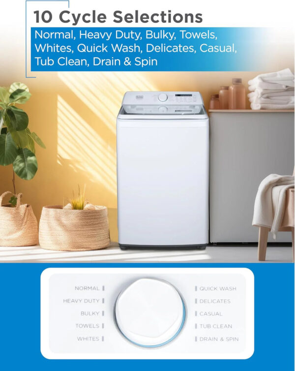 BLACK+DECKER 0.9 Cu. Ft. Portable Washing Machine - 5 Wash Cycles