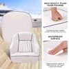 Pontoon Boat Seat, Captains Bucket Boat Seat, Back Folding Boat, Boat Cabin Seating White & Blue