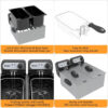 3000W Commercial Electric Deep Fryer With Baskets & Lids,2x3L Stainless Steel Double Deep Fryer,Small Deep Fryer With Basket,Temperature...