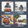Ninja Crispi 4 in 1 Portable Glass Air Fryer Cooking System, 4QT & 6 Cup Glass Containers with Storage Lids, Easy Meals, Microwave, Freezer &...