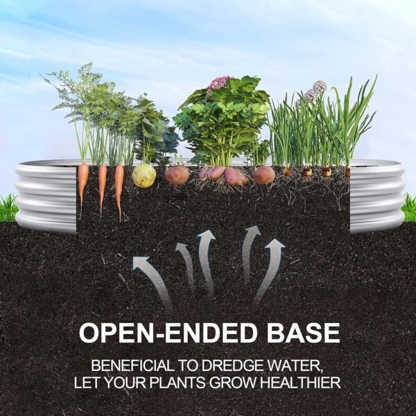 2Pcs Galvanized Raised Garden Bed Kit, 10 4 1ft Galvanized Planter Raised Garden Boxes Outdoor, Oval Large Metal Raised Garden Beds for Vegetables