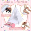Windyun 8-Pack Kids Teepee Tent Set, Sleepover Party, White