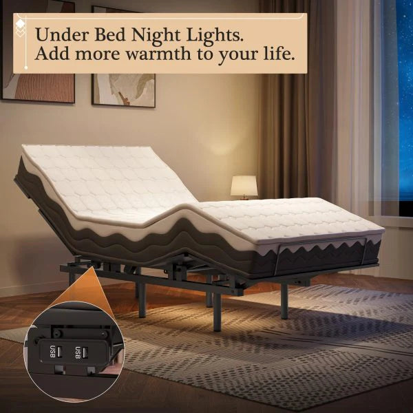 Adjustable Bed Frame -Wireless Remote -Memory Function -Adjustable Bed Base -Head and Foot Lift Incline -Zero Gravity -Quiet Motorfor Lying Down,...