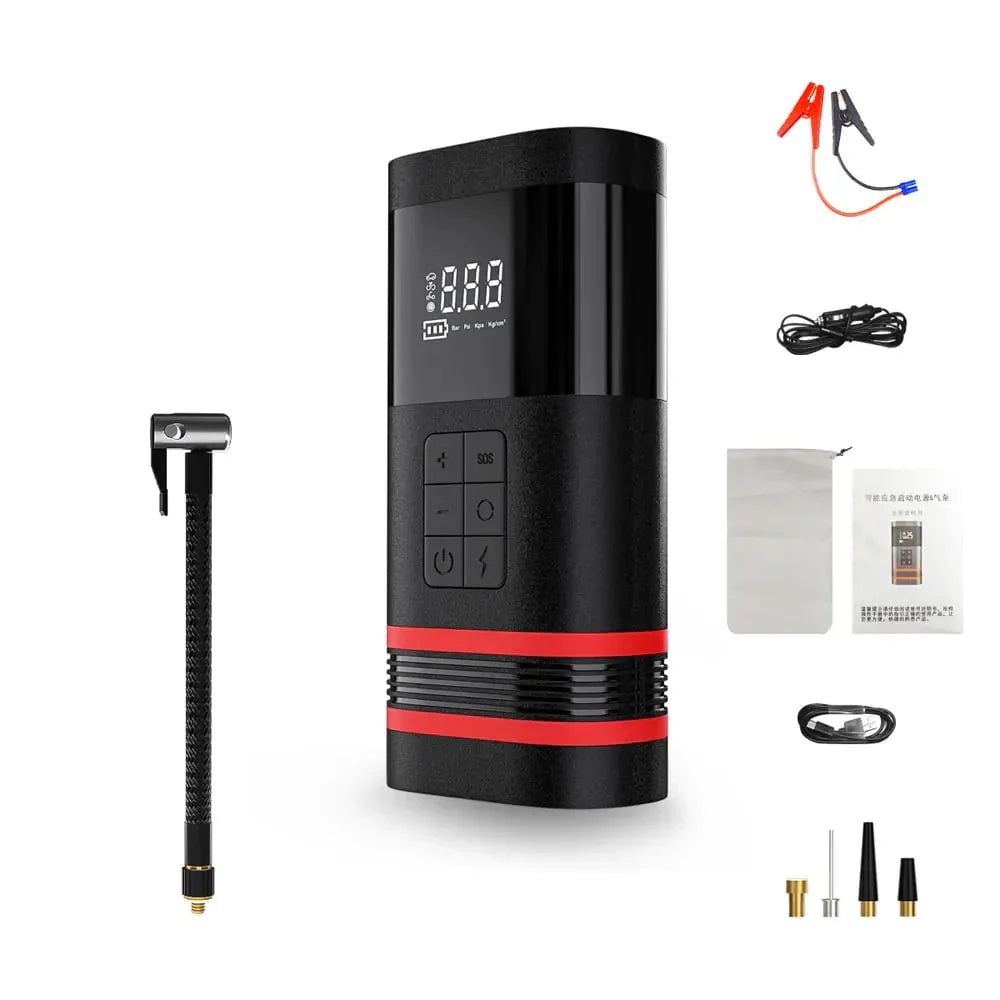 dbb985d68fd66c0be7a681b573907f6b6540cb4569f32976ad0c3e5510f13091 4 in 1 Car Jump Starter with 150PSI Air Compressor 1000A Battery (Up to 5.0L Gases Engines) 7500mAh Power Bank with