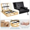 Yaheetech Convertible Sofa Bed Adjustable Couch Sleeper Modern Faux Leather Home Recliner Reversible Loveseat Folding Daybed Guest Bed, Removable...