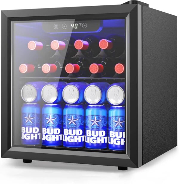 Beverage Refrigerator Cooler - 126 Can Mini Fridge with Glass Door for Soda Beer or Wine, Beverage Cooler for Home, Office, Bar with Adjustable...