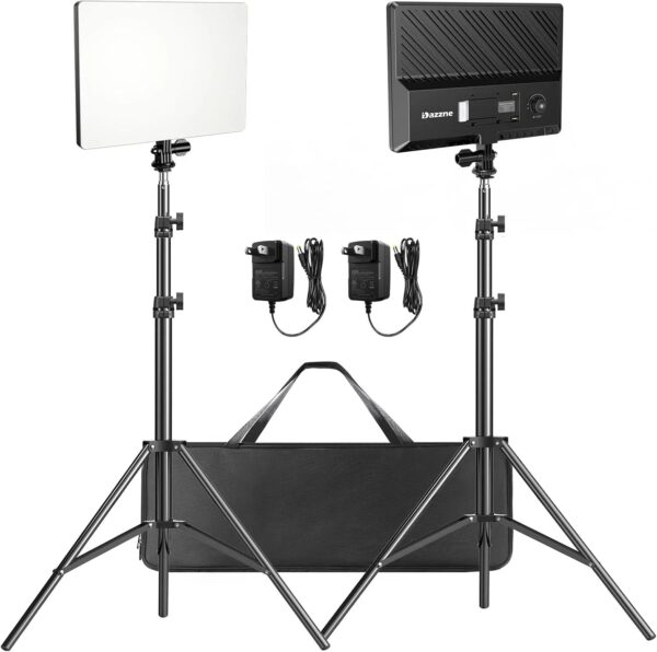 D50 LED Video Light Panel Lights 15.4", 2 Packs 45W 3000K-8000K Bi-Color Dimmable Photography Lighting, CRI 96+ Videography Lighting for Video...